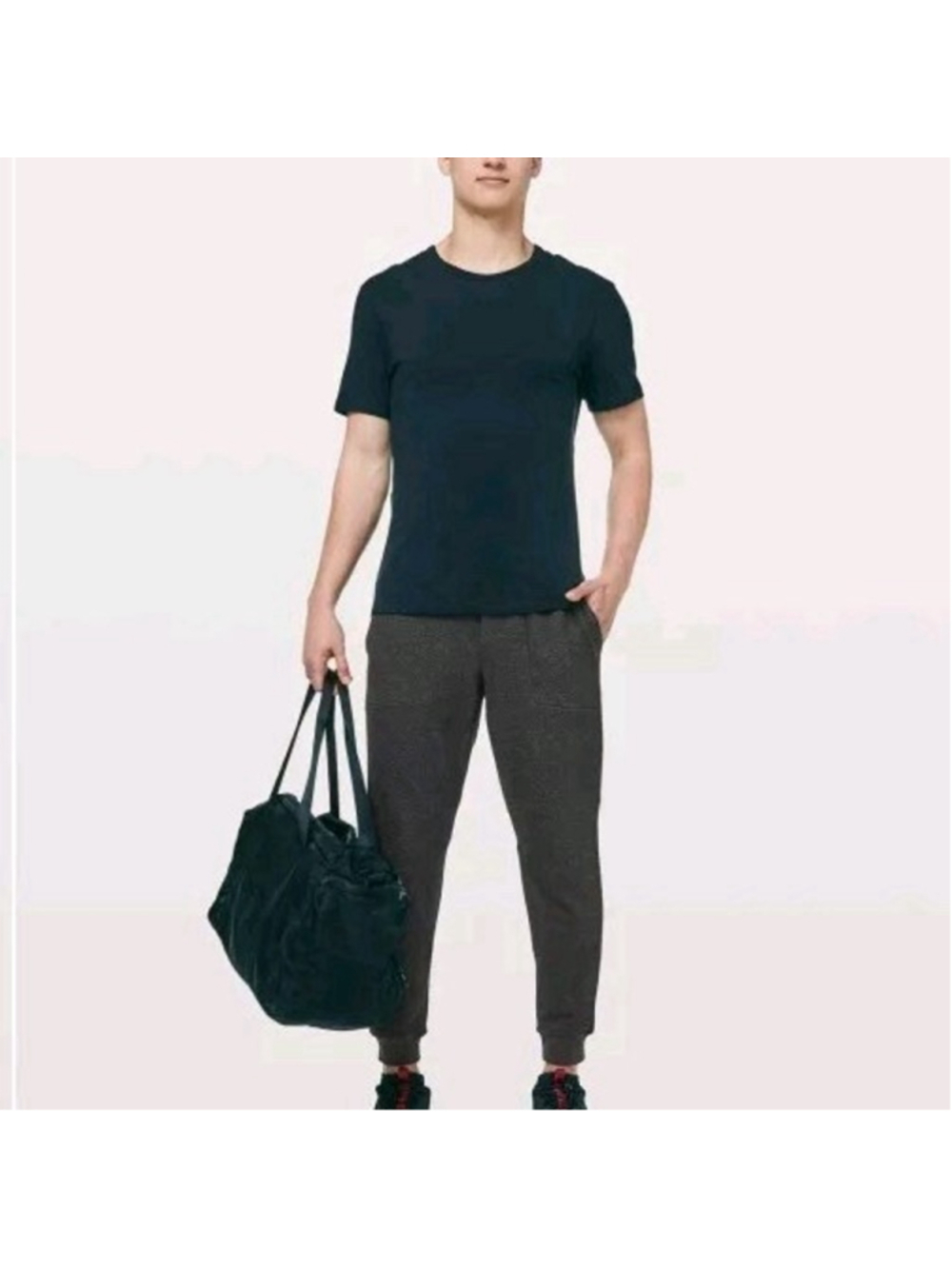 Lululemon At Ease Textured Jogger Pants Mens Large Textured Gray Performance Gym